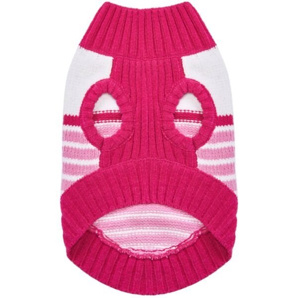 Pinky Princess Designer Chenille Dog Sweater with Bow - Image 4
