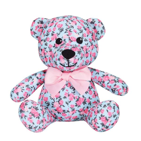 6" Floral Print Bear Dog Toy
