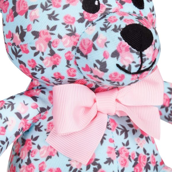 6" Floral Print Bear Dog Toy - Image 2