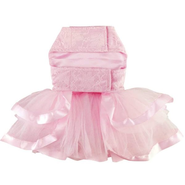 Pink Lace & Ruffles Dog Dress with Matching Leash - Image 2