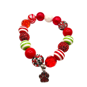 Christmas Necklace with Paw Charm