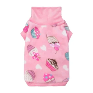 Cupcake Turtleneck Dog Fleece Sweater