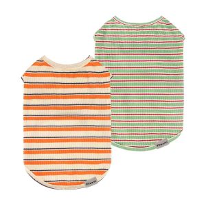 2 Pack Waffle Striped Dog Shirt