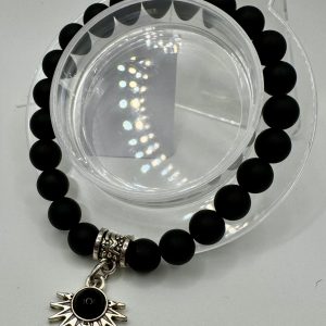 Black Onyx Stone with Black Onyx Charm