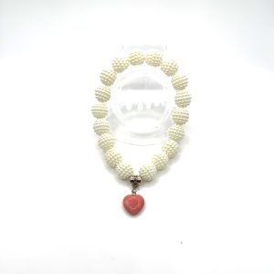 Faux Pearl with Heart Charm Dog Necklace