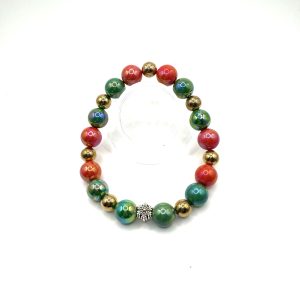 Iridescent Red and Green Dog Necklace
