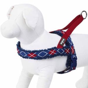 Easy On Off Sherpa Fleece Padded Dog Harness Scottish Argyle
