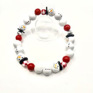 Dog Necklace with Snowmen