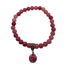 Rhododchrosite Jade Beads with Matching Charm