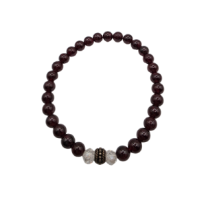 Natural Garnet with Crystal Beads Bracelet