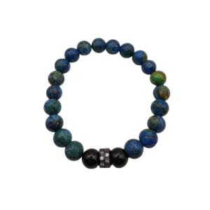 African Turquoise and Black Onyx Beaded Bracelet
