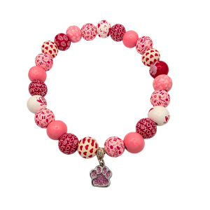 Valentine's Theme Dog Necklace with Paw Charm