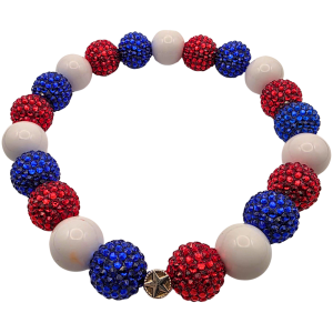 Patriotic Dog Necklace in Red White and Blue